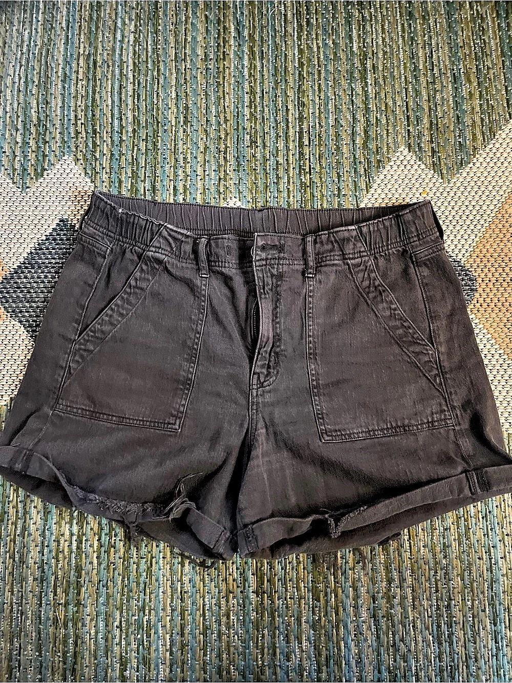 American Eagle Jean Shorts Raw Hem Gray Size 14